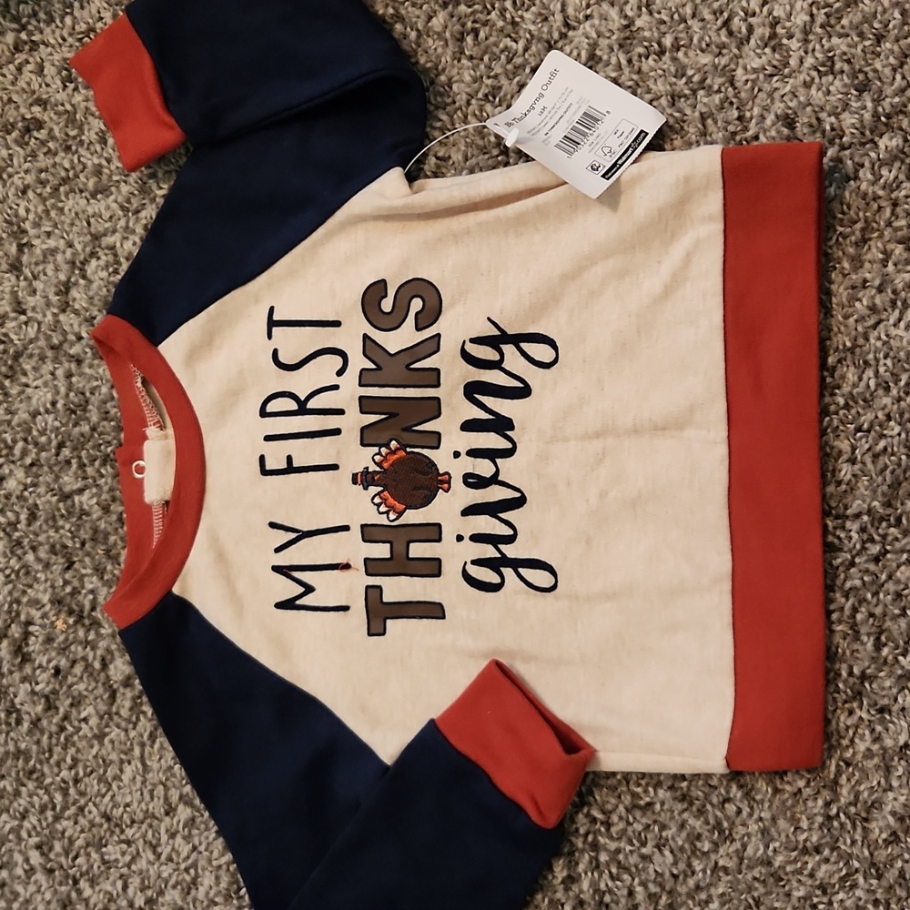 12M NWT My First Thanksgiving long-sleeved shirt